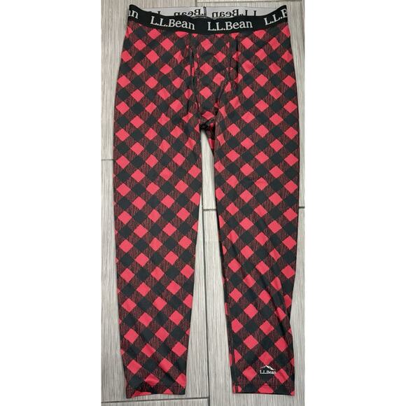 L.L.Bean Everyday Performance Leggings Red/Black Buffalo Plaid Size XL Reg - Picture 1 of 5
